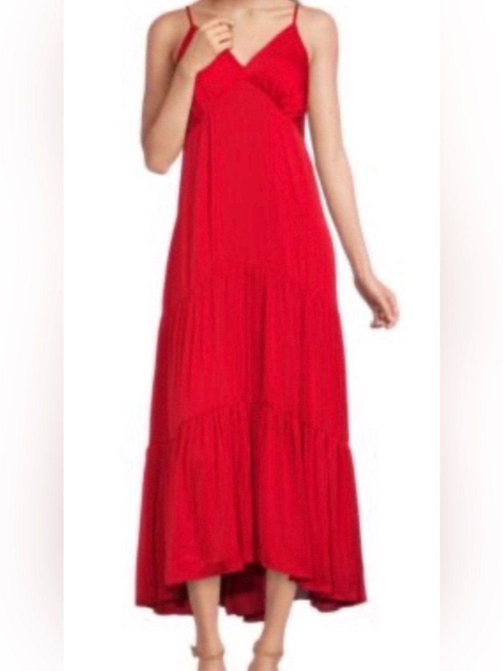 Gibson Latimer Red Satin Maxi dress size m